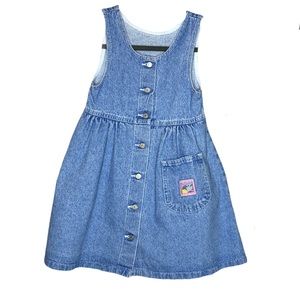 Vintage Lee Jeans Girl Denim Overall Jumper Dress